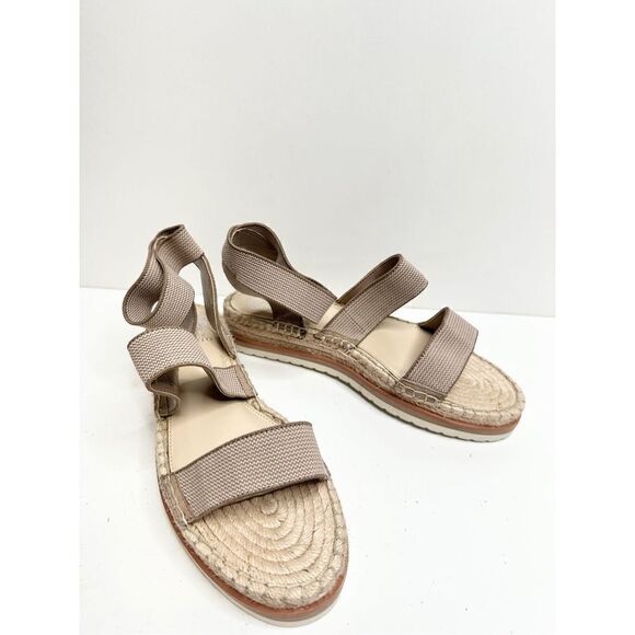 Vince Camuto Espadrille Sandals Womens Tan Size 10 Kolindia Elastic Ankle Strap - Picture 6 of 10